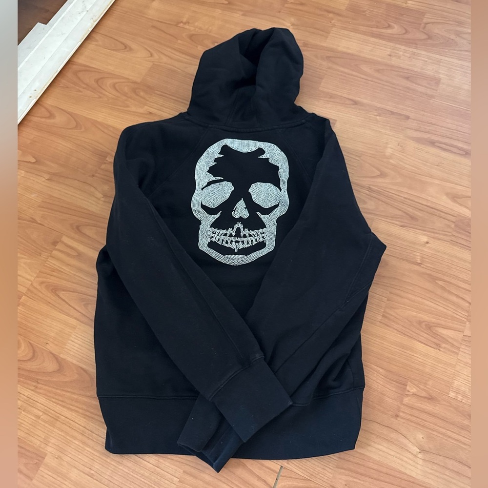Zadig & Voltaire Black Hoodie with Silver Skull